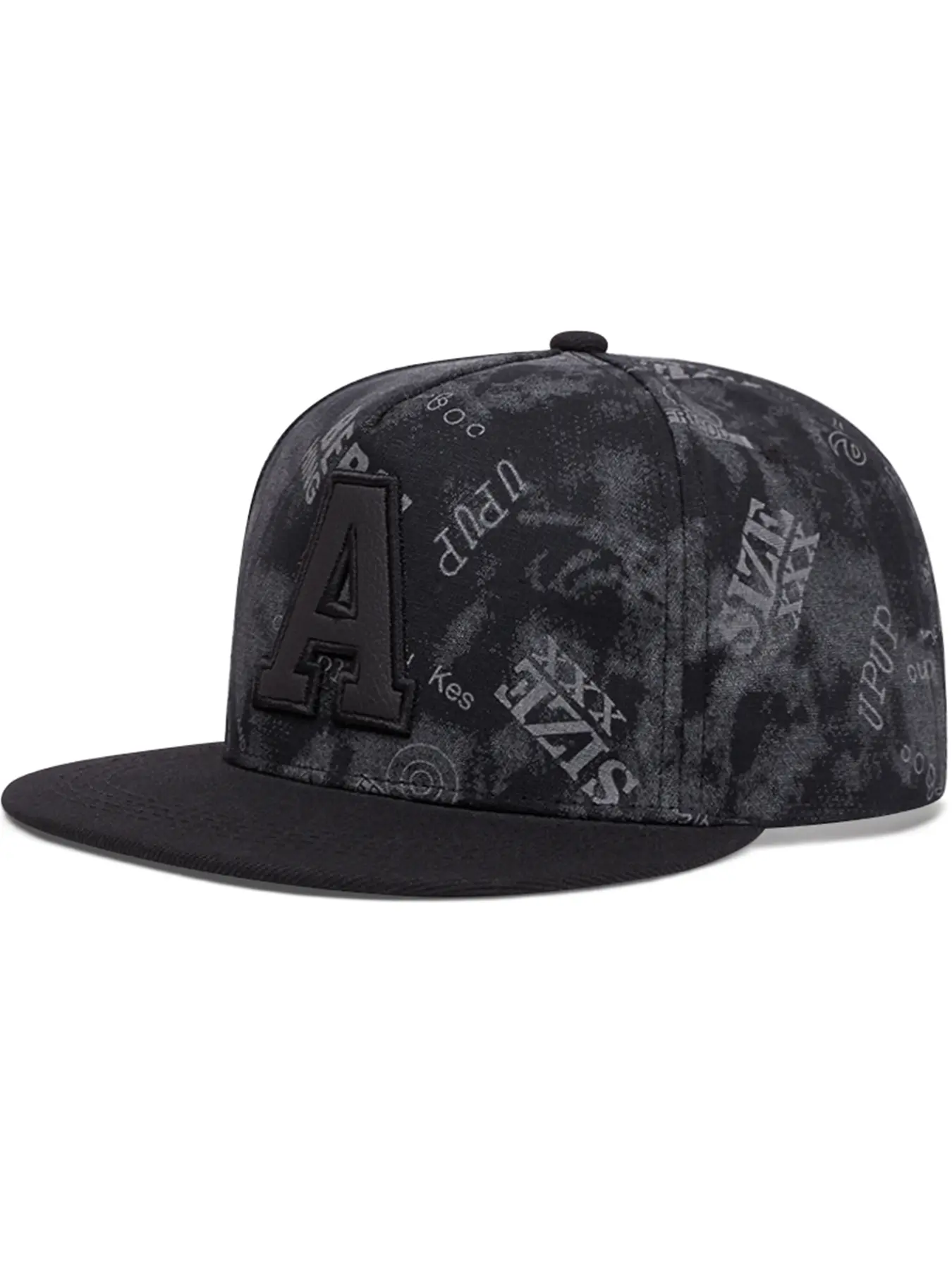 2025 Fashion Trend New A Graffiti Embroidery Flat Edge Hat Men's Personalized Street Skateboarding Hat Street Dance Hip Hop Hat Women's Outdoor Leisure Cycling Sports Sunshade Hat Baseball Hat Fitted Hat Polyester Cap