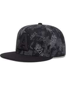2025 Fashion Trend New A Graffiti Embroidery Flat Edge Hat Men's Personalized Street Skateboarding Hat Street Dance Hip Hop Hat Women's Outdoor Leisure Cycling Sports Sunshade Hat Baseball Hat Fitted Hat Polyester Cap