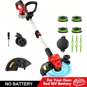 Cordless Weed Wacker for Milwaukee M18 Battery ,Battery Powered Weed Eater Edger Mower, Grass Cutter w/ Auto Line Feed 12 Inch Brushless Grass Trimmer 6 Blades & 4 Spools String Trimmer for Lawn