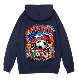 Hot selling item: HAITI 2026 World Cup hoodie, loose fit, hooded sweatshirt, unisex. Fleece-lined hooded sweatshirt