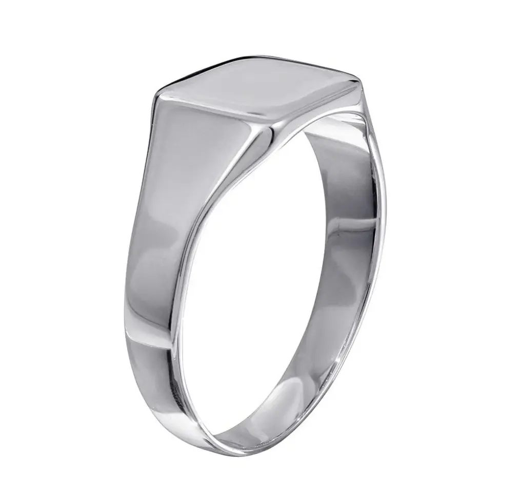 925 Silver Square Face Engravable Ring - Classic Daily Wear Men's Jewelry Accessory
