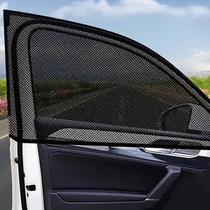 Car Window Sun Shade, 2 Front and 2 Rear Window Sun Protectors, Universal Car Sun Shade Mesh for Cars, SUVs & Trucks, Easy to Install