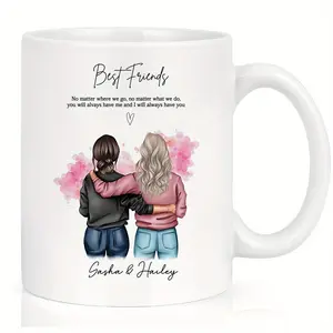 Personalized Friend Gift Coffee Mug, Customized Gift for Her Best Friend, Friendship Mug Gift for Friend Best Friend Gift, Forever Best Friend, Friend Birthday, Ceramic Tea Cup