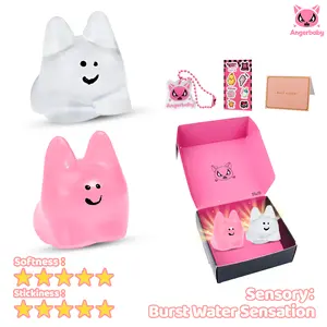 Angerbaby Sticky Animal New Taba Squishes Cute Jelly Rabbit crystal ball handmade Bubble making pinch Decompression Anger Relief Toy Pump Slow Rebound Squeezing Toy Basket Easter Squishy Stress fidget moldable