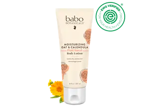 Babo Botanicals Moisturizing Oat & Calendula Body Lotion - Made with Plant-Based Ingredients, Soothes Dry, Sensitive Skin, Dematologist Tested, 8 fl oz (237 ml)