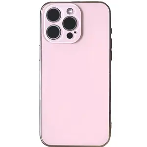 For Phone 16/15/14/13/12 Pro Max Plus High-Quality Electroplated Original Color Anti-Fall Protective Cover Pink Casing