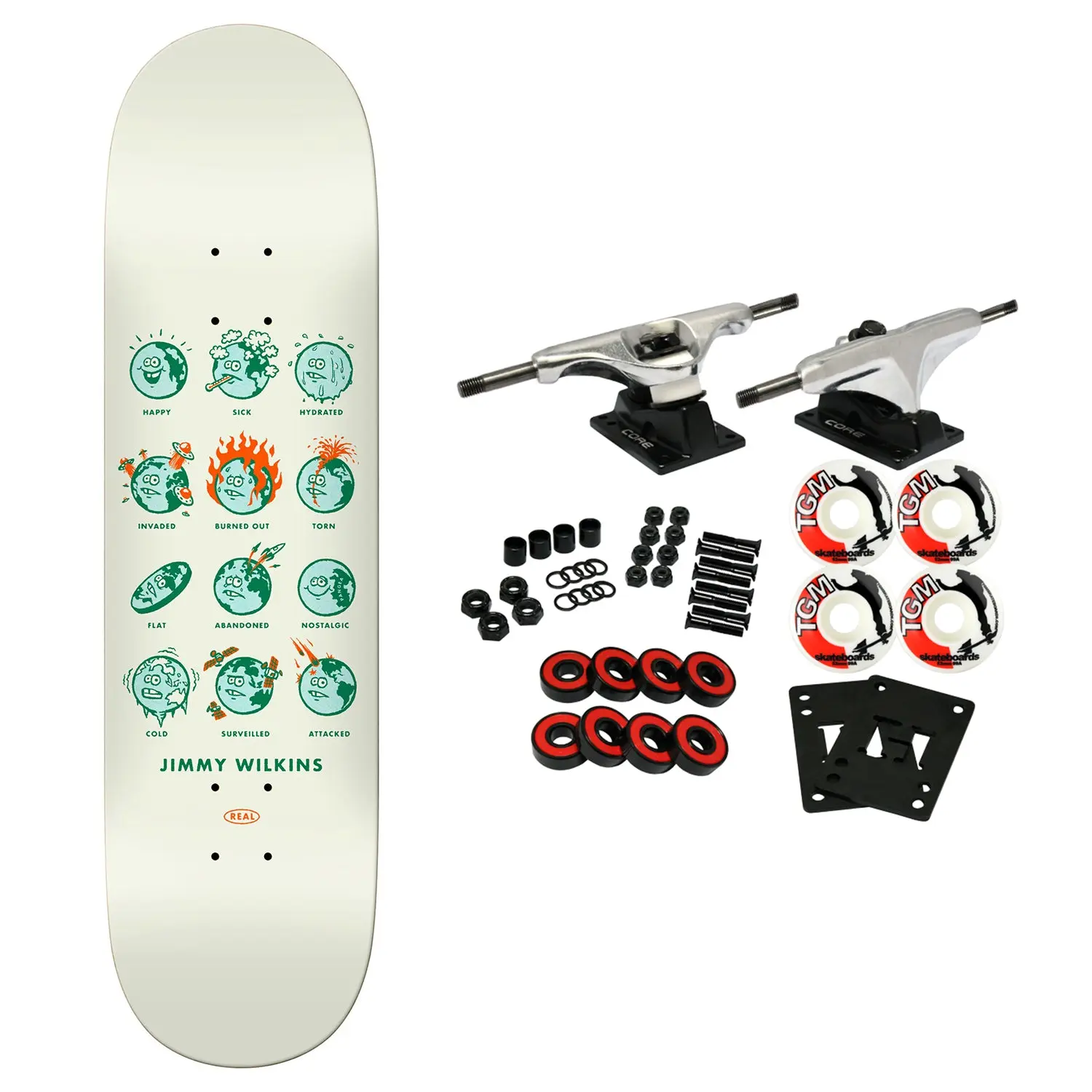Real Skateboard Complete Jimmy Wilkins How Are You Cream 8.5" x 31.85"