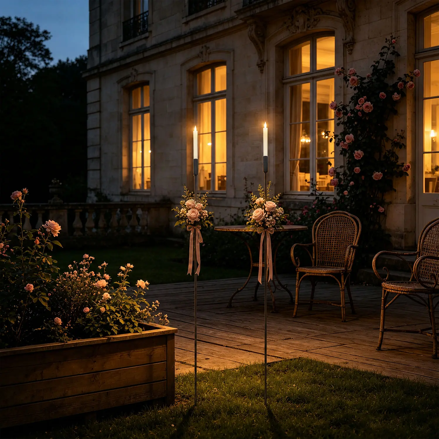 VINCIDERN 2 Pack LED Candle Stake Lights Elegant Outdoor Garden Lights Decorative Lawn Lighting for Wedding Halloween Christmas Party