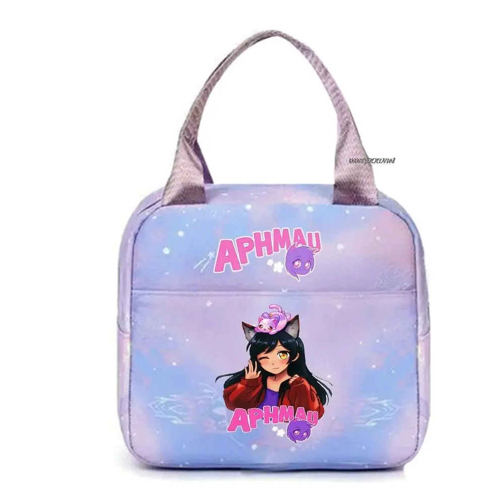 Aphmau Printed Tote Thermal Lunch Box Bag Men Women Office Student Bento Storage Insulation Bags Lunch Bag for Kids Gifts