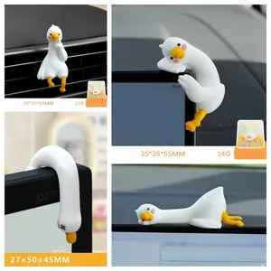 Mini Resin Goose Figurines Set of 4, Cute Desk Decorations, Fun Office Table Ornaments, Universal Car Console Decoration, Car Interior Decoration