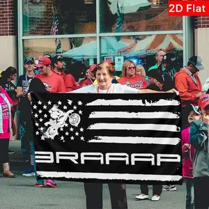 2D Flat Banner 1pc Braaap Off-Road Motorcycle Flag Indoor Outdoor Garden Lawn Holiday Decoration Pull-Up Banner No Power Required