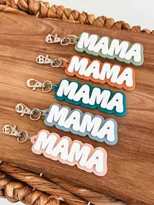Mother's Day Keychain, Acrylic Name Keychain, Customizable Letter Keychain, Cute 3D Fashion Pendant, Colorful Mom Gift