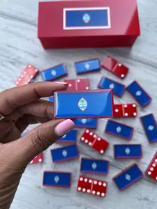 Guam Flag Custom Resin Dominoes Set