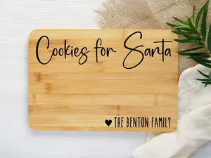 Custom Santa Cookie Plate | Christmas Eve Cookie Tray | Santa Cookie and Milk Platter | Cookies For Santa | Santa Charcuterie Board | Gifts
