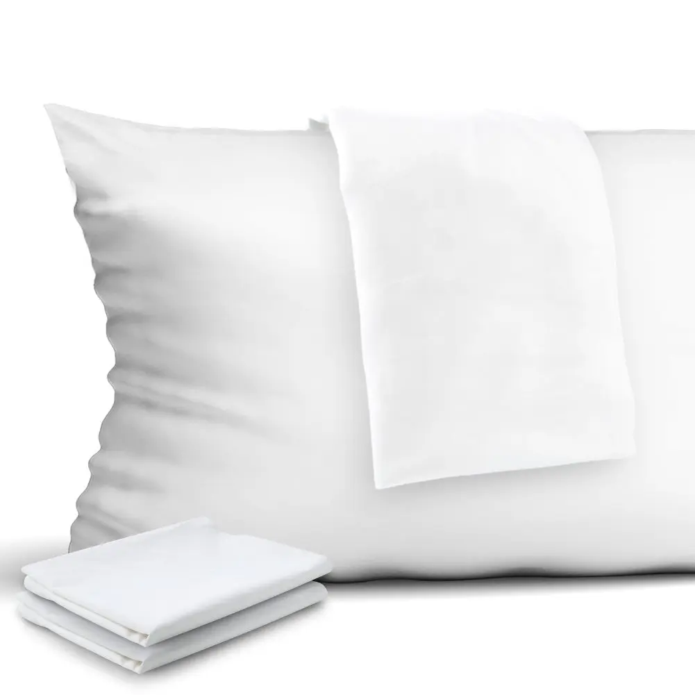 4-Pack Zippered Pillowcases - Premium 400 Thread Count 100% Egyptian Cotton White Pillow Protectors - King Size (20x36) for Luxurious Comfort