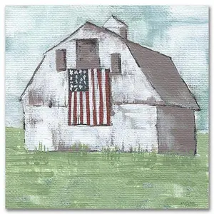 Courtside Market Old Glory or The Barn Canvas Wall Art - 30" x 30"