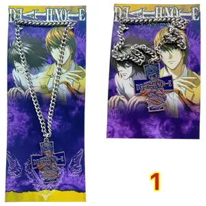 Vintage Death Note Necklace, Anime Merch Metal Pendant, Dark Style Nostalgic Collectible Charm
