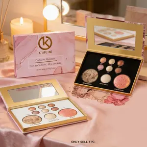 9 Color Baked Ice Cream Eyeshadow Palette, Matte Satin Glitter Pearl Textures, Long Lasting Waterproof Makeup, Perfect Gift for Her
