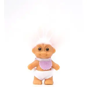 Russ Berrie My Lucky Mini 2.5" Easter Baby Troll Doll - Pink Hair