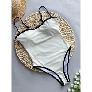 2025 New Sexy Splicing High Leg Cut Women Swimwear One Piece Swimsuit Female Monokini Padded Bather Bathing Suit Swim