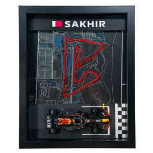SAKHIR 3D Printed Race Track Display with Die-Cast Car Motorsports Wall Art 10in x 8in x 1.5in Black Frame for Bburago 1:43 Scale