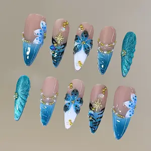 NailVesta PEARL TIDE – 100% Handcrafted 3D Press-On Nails | Reusable, Long-Lasting, Salon-Quality black lace nail art nail art