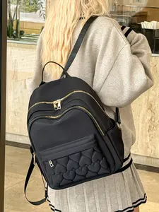 Women's New Spring Summer Fashion Korean Style Small Backpack, Rhombic Embroidery Crossbody Bag, Casual Vintage Lightweight Commuter Backpack, Stylish Daypacks