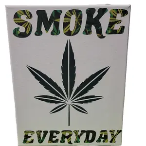 Smoke Weed Everyday Sign - Green with Distinctive Leaf Design