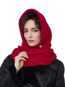 Women's Solid Color Knit Scarf Head Wrap Balaclava Hat Neck Gaiter Fashion Versatile Windproof Trendy Fall Winter Daily Use Office Outdoor Date Playwear