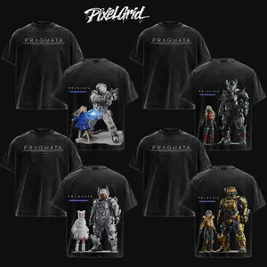 [Collection] Pragmata Shirt All Skins Hugh Diana, Vintage Washed Oversized Pre Order Bonus Gaming Graphic Tees, Faded Mecha Streetwear Y2K Merch, Gift For Game Fans, Menswear
