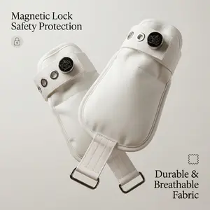 Magnetic Lockable Mittens Anti-Scratch Padded Locking Gloves for Patient Beige Color Protection Behavioral Agitation Hand Control Wrist Restraint Belt Anti-Scratch Safety Gloves for Dementia Elderly & Hospital Patients