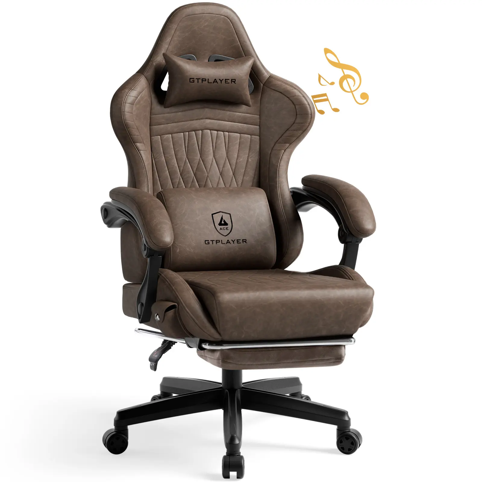 Linkage Armrest Musical Chair-LIGHT BROWN