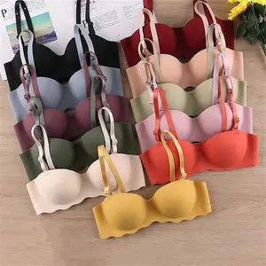 Bra Strapless One-piece Seamless Shumei Student Underwear Fabric Womenswear Buckle Detachable Light Women Lady Comfort Nylon Basic Minimalist Everyday