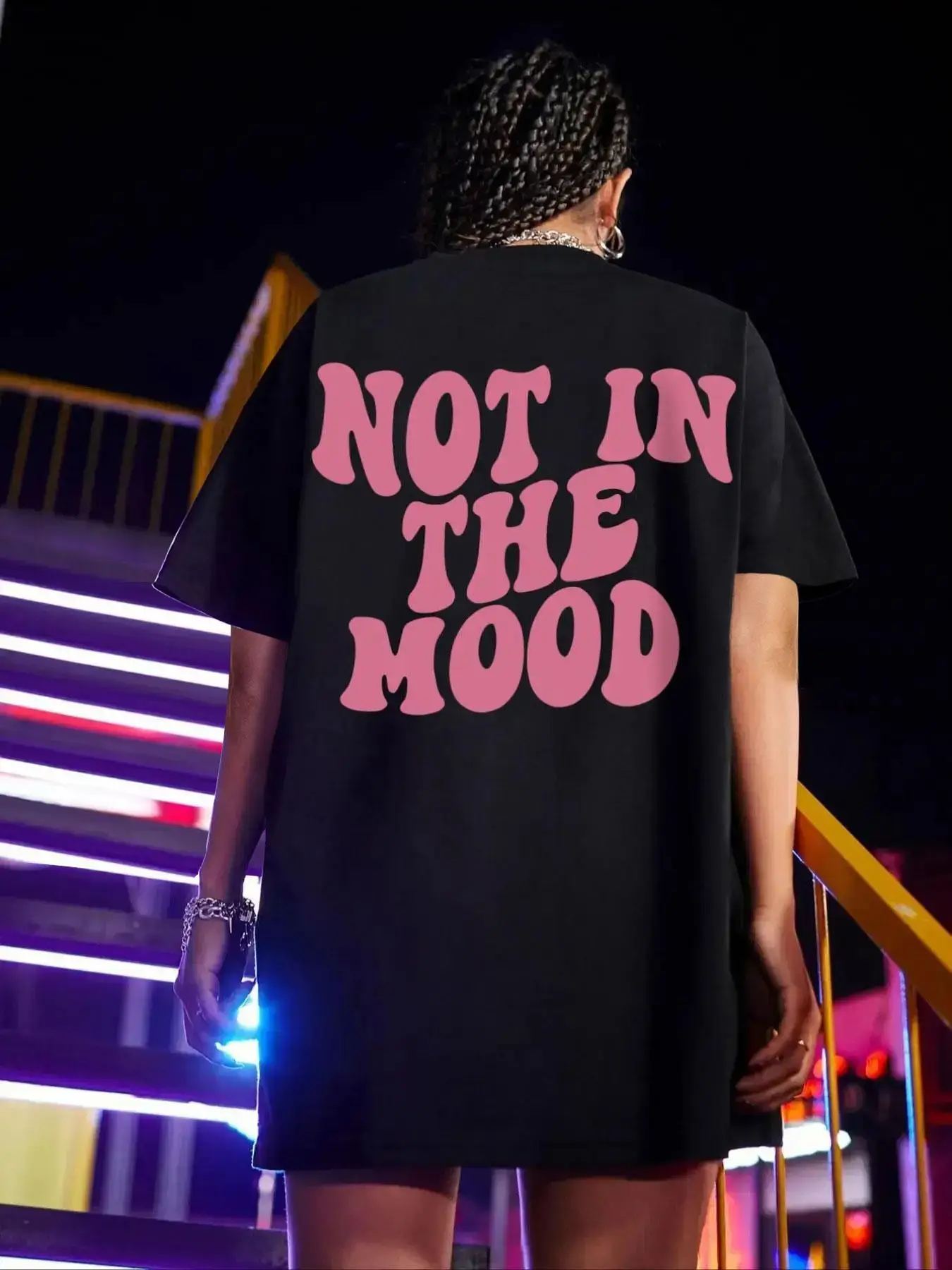 Women's Plain / Letter Print Short Sleeve Drop Shoulder Tee, Summer Clothes Women, Casual Round Neck T-shirt for Summer Daily Wear Holiday, Tee Shirts