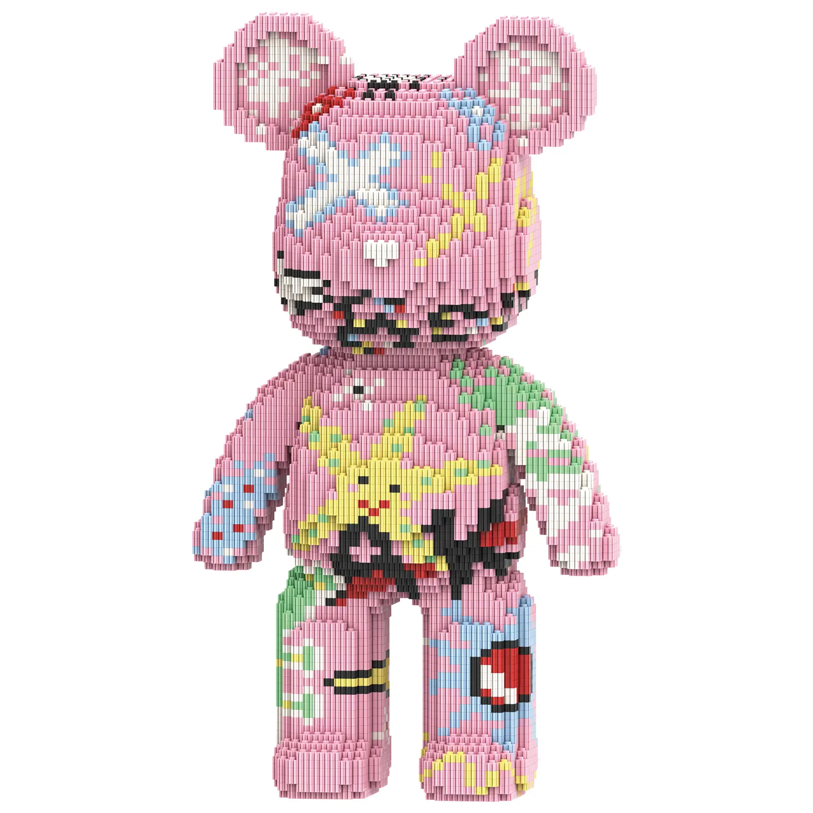 Pink Galaxy Drawer Bear Micro Building Blocks Set, 5600PCS DIY Collectible Figure with Drawer, Creative Building Project Gift