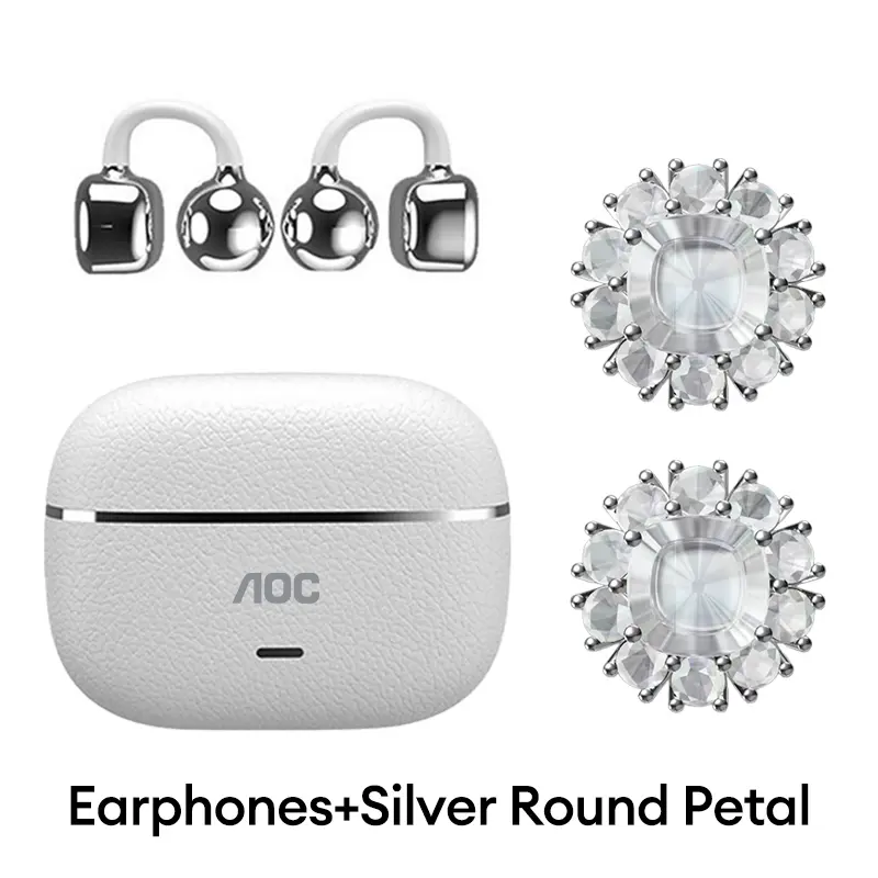 White+Silver Round Petal