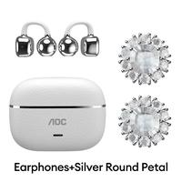 White+Silver Round Petal