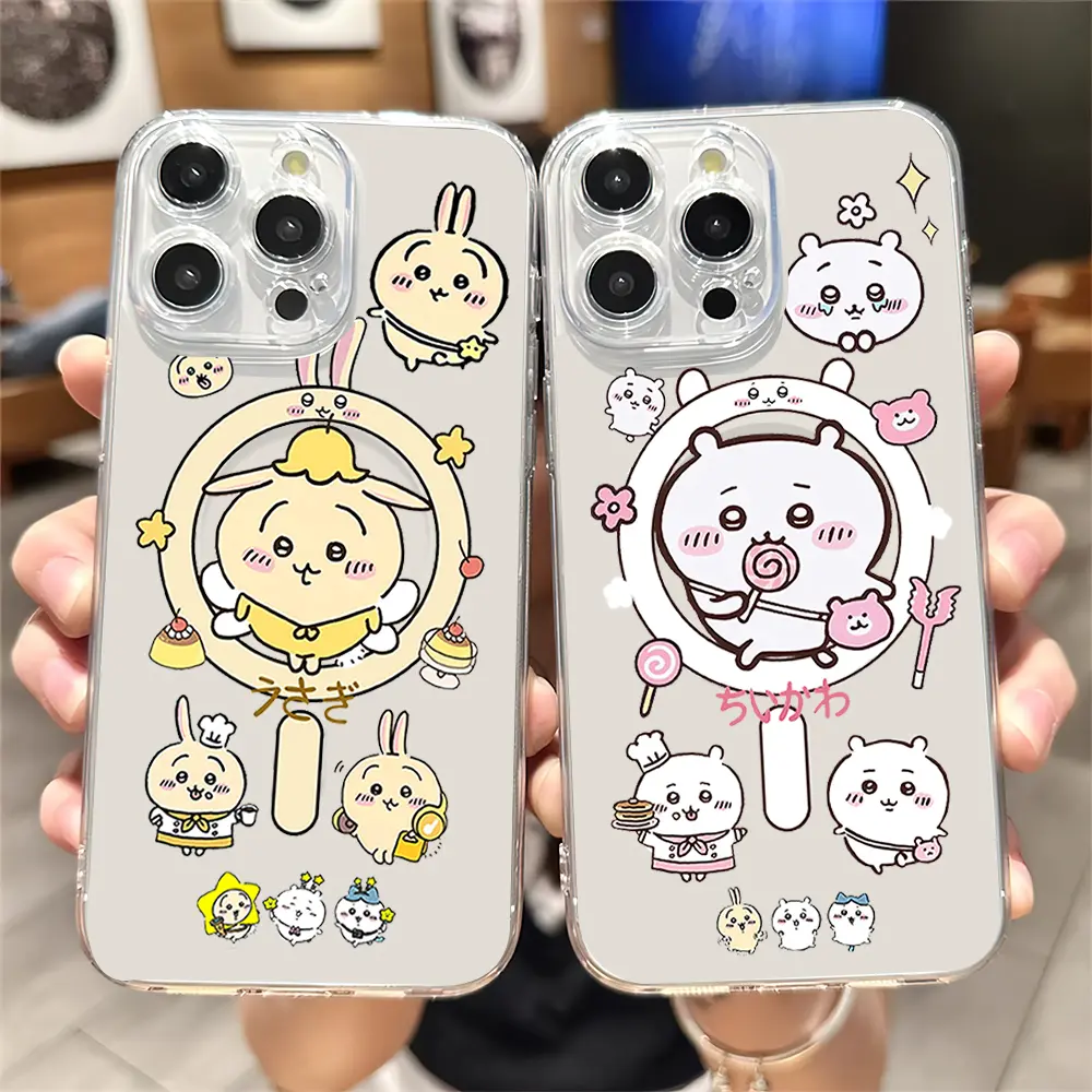 C-Chiikawa U-Usagi Phone Case for iPhone Plus 11 13 12 14 15 16 17 Pro Max Samsung Galaxy S26 S25 S24 S23 S22 Transparent Shell Magsafe Magnetic Wireless Cover
