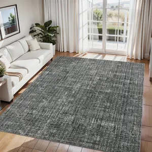 Modern Solid Color Textured Carpet Low Pile Washable Area Rug with Non-slip Backing for Bedroom Living Room Home Decor Office Laundry Room Corridor