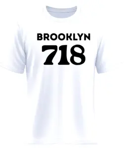 Brooklyn Area Code 718 Heat Transferred to Cotton Blend T-shirt. - Ready to Wear Brooklyn Streetwear, Original Design, Crewneck, Casual, Comfort, Menswear, Womenswear, Casual Top, Everyday, Stylish
