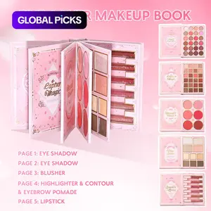 Makeup set magic book, including multi-color eye shadow, lip gloss, powder blusher, highlight, a complete set of makeup magic book, Makeup Set Kit, an ideal gift for women in holiday gatherings #GLOBAL PICKS