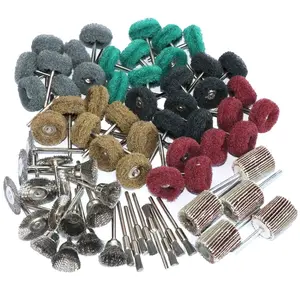 69-Piece Abrasive Wheel Polishing Brush Set, Mini Handle 3mm Brushes for Rotary Tools Accessories, Suitable for Electric Grinders