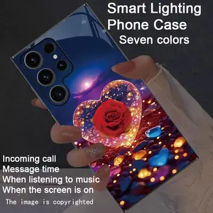 Colorful intelligent voice controlled luminous, Lights phone case Cover suitable for S26Ultra/S25Ultra/S24/S22Ultra/S23Ultra/S21Ultra/S20Ultra/S10+/S9+/S10 5G/Note20Ultra/Note10+/Note8/Zfold 7/Z Flip7