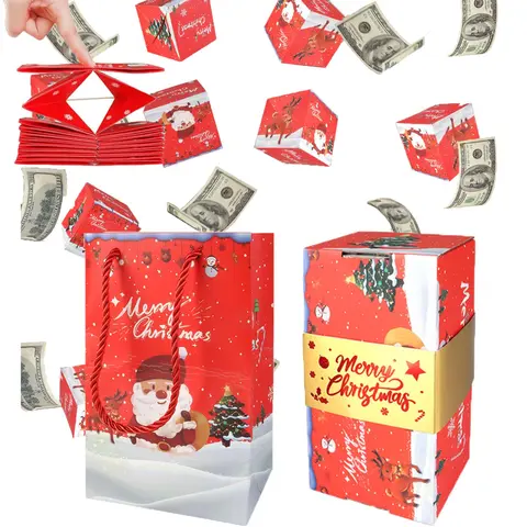 Christmas Surprise Gift Box Explosion,Unique Folding Bouncing Envelope Gift Box,Cash Explosion Luxury for Birthday Anniversary Valentine Proposal (12 Bounces)