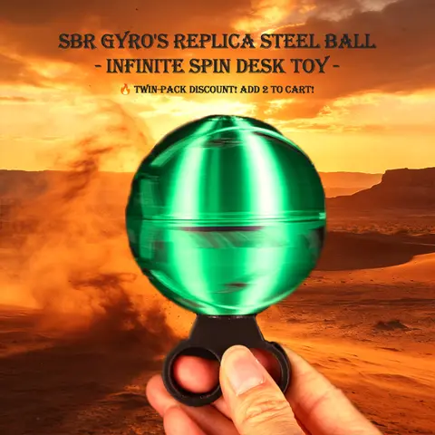 3D-Printed Anime-Inspired Metal-Look PLA Gyro Steel Ball Fidget Spinner - 1×Finger Support Ring, 1×Gyro-Style Steel Ball Spinner, Sensory Stress Relief Gadget, Classic Novelty Finger Toy for Anxiety