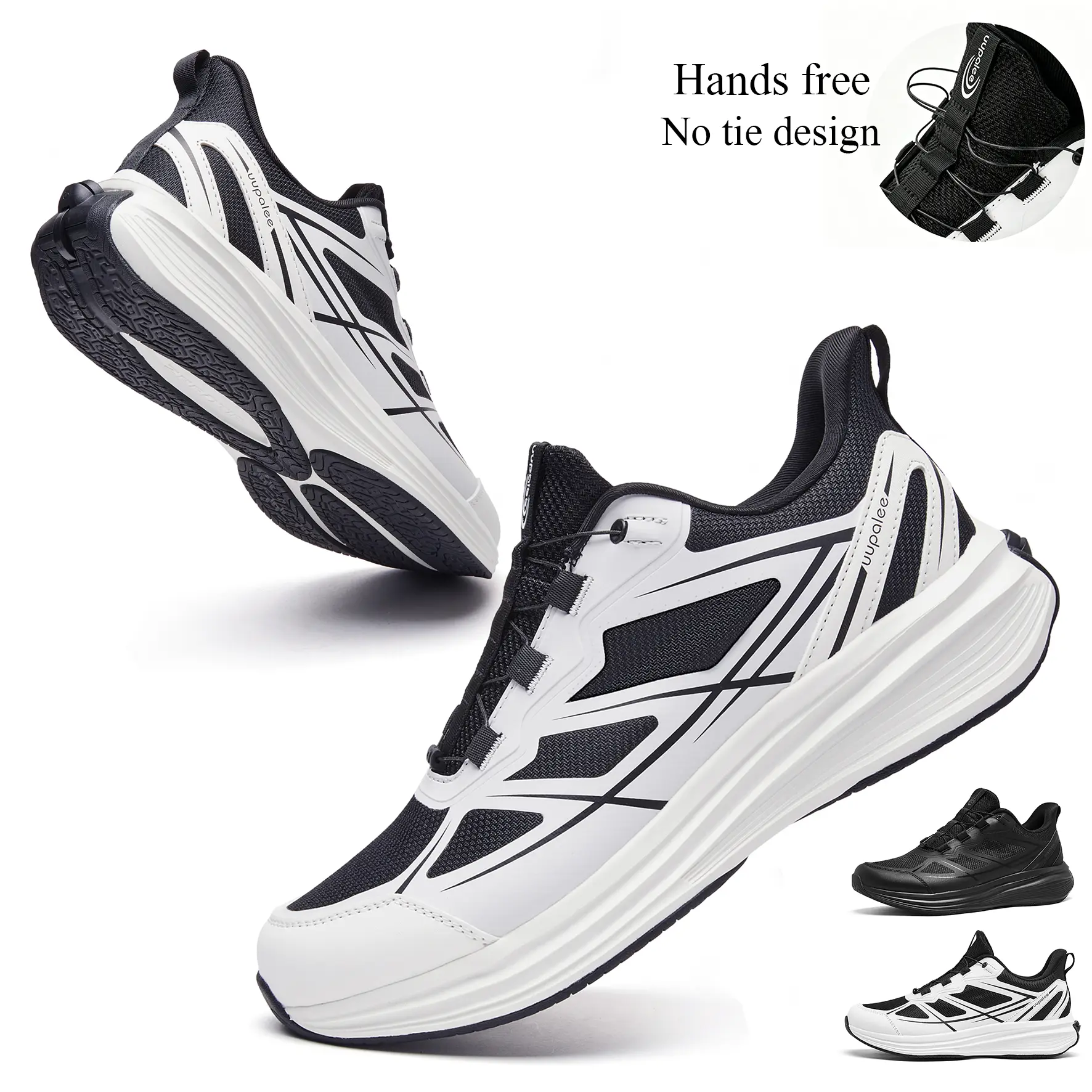 uupalee Men's Women's Fashion Sports Sneakers - Adjustable Hands-Free Self-Lacing, No-Bend Convenience, Lazy-Friendly Lifestyle Shoes for Daily Walking, Leisure Sport, Walking Relaxed Footwear (Father's Day Gift)