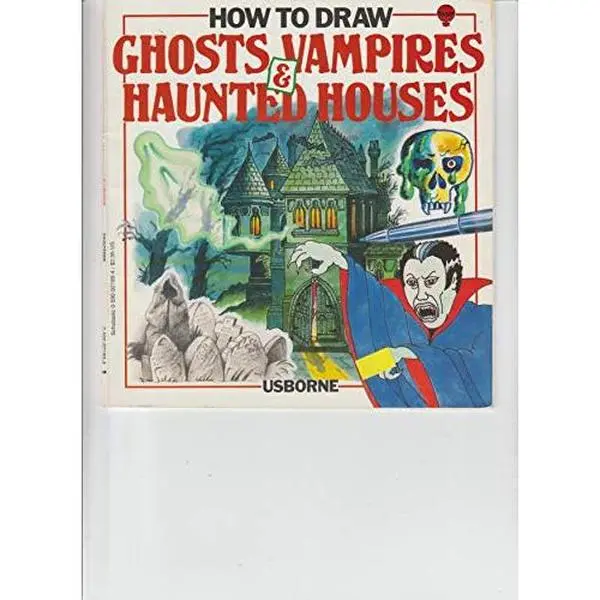Used Paperback Book - How to Draw Ghosts, Vampires and Haunted Houses (32 Pages) by Emma Fischel - English Drawing Techniques, Art Lessons, Haunted Themes Tutorial, Softcover