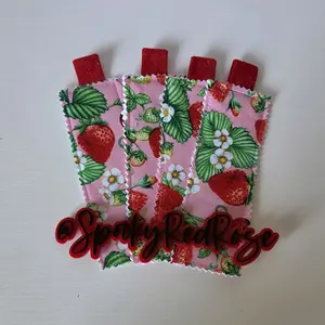 Strawberry fields handmade cloth bookmark