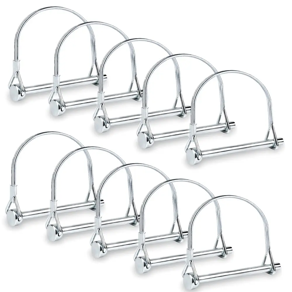 10 PCS Safety Coupler Pin Pto Pin Shaft Locking Pin 1/4 pin Hitch pin Round Wire Lock Pin 1/4" x 2-3/4" for PTO,Farm,Lawn,Hitches,and