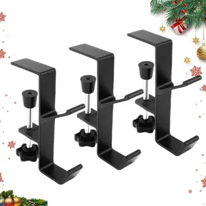 Christmas Stockings Holder Hanger,Metal Hooks for Hanging Christmas Stockings, Stocking Holders for Mantle for Christmas Decorations (3 Black, White and 4)